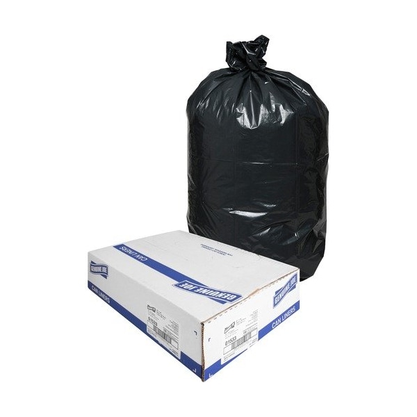 Genuine Joe Genuine Joe Trash Bags, Heavy-Duty, 1.5 mil, 31-33 Gallon, Black GJO01533 - main